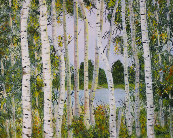 Birch Trees - Deep Canvas 30" x 24" Acrylic