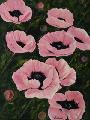 Pink Poppies Deep Canvas 18" x 24" Acrylic