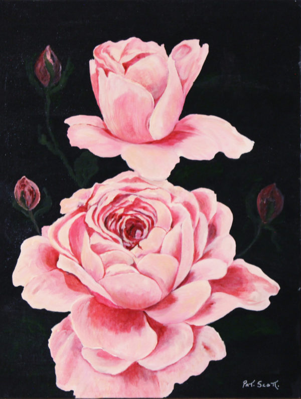 Pink Roses Acrylic Painting 18" x 24"