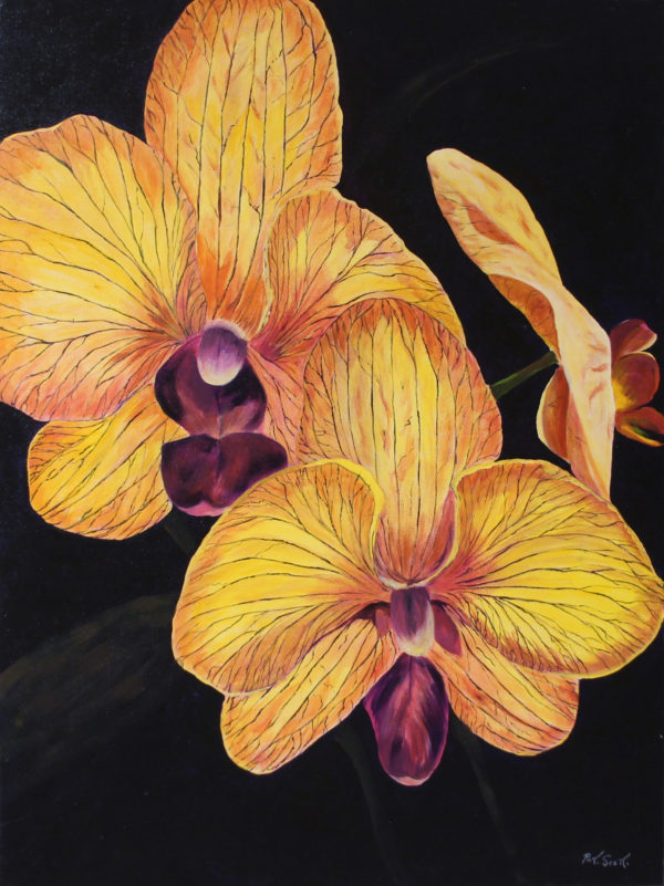Orchid acrylic painting deep canvas