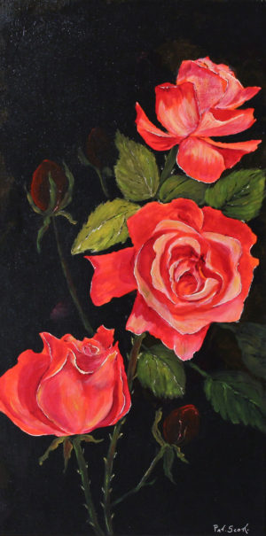 Red Roses acrylic painting deep canvas