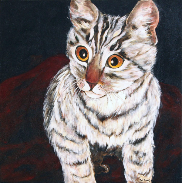 Cat acrylic painting deep canvas