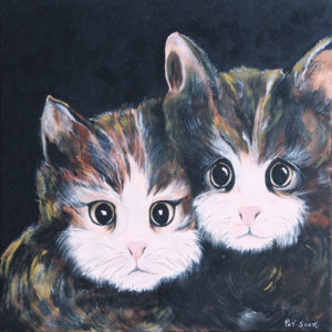 Two Cats acrylic paintings deep canvas