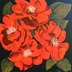 Roses acrylic painting deep canvas