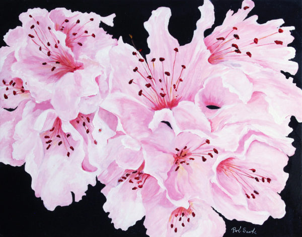 Rhododendron acrylic painting deep canvas