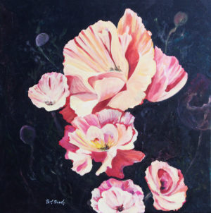 California Poppies acrylic painting deep canvas
