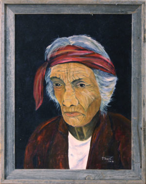 Navajo Elder oil painting framed 18" x 24"