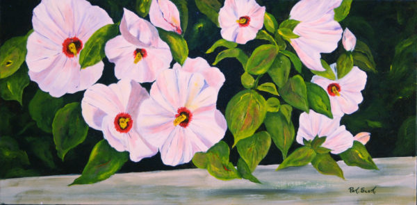 Hibiscus acrylic painting deep canvas