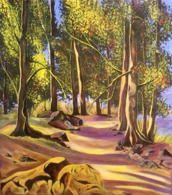 A Walk In The Woods - Framed Acrylic Painting - Deep Canvas - 24" by 30"