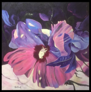 Hibiscus - Framed Acrylic Painting - Deep Canvas - 2' by 2'